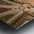 Ornate theater interior with murals sculptures and balcony. Metal print