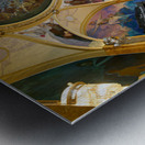 Grand hall with elaborate murals dome and stained glass. Metal print