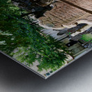 Ancient Jewish cemetery with weathered gravestones and trees. Metal print