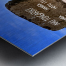 Easter Islands Ahu Tongariki Moai statues and directional sign. Metal print