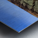 Easter Island Moai statues against ocean and cliffs. Metal print