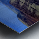 Moai statues on Easter Islands dramatic coastal landscape. Metal print