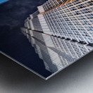 City skyline with skyscrapers shining bright in Shanghai at nigh Metal print