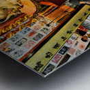 Worshipper kneels before Buddha statue in Shanghai temple Metal print