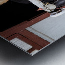 Elderly woman sews at machine in Shanghai China Metal print