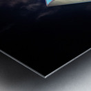 Luminous Shanghai skyscrapers and abstract sculpture at night Metal print