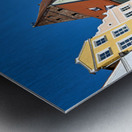 People enjoy meals in Hauptplatz square in Landsberg am Lech Ger Metal print