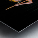 Two performers present a Maori haka dance in Auckland Metal print