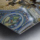 Saint Peters Basilica interior with Saint Peter statue in Rome Metal print