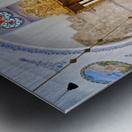 Visit to Hurva Synagogue in Jerusalem with people praying and st Metal print