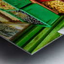 Pickles and olives for sale in market in old city of Jerusalem Metal print