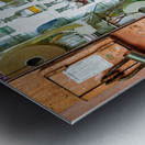 Man working in a perfumery in the old city of Jerusalem Metal print