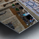 Roman columns in the Jewish quarter of Jerusalem showcase histor Metal print