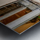 Old man sits in the old city of Jerusalem asking for help Metal print