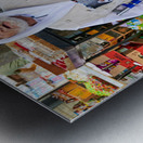 Beggar in the old city of Jerusalem seeks help from passersby Metal print