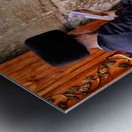 Prayer at the wailing wall in jerusalem by orthodox jews Metal print