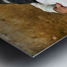 Men embrace each other at the Wailing Wall in Jerusalem Metal print