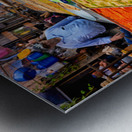 Visitors explore food stands at Mahane Yehuda Market in Jerusale Metal print