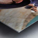 Orthodox Jews engaged in prayer at the Wailing Wall in Jerusalem Metal print