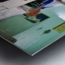 Elderly man in Mahane Yehuda Market in Jerusalem during a busy d Metal print