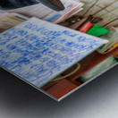 Visitors explore Mahane Yehuda Market in Jerusalem during the da Metal print