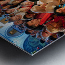 Crowd gathers at grotto of nativity in Bethlehem Israel Metal print