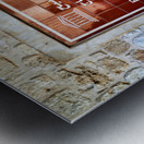 A sign marks the Church of the Nativity in Bethlehem Israel Metal print