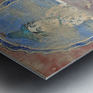 Woman smiles while looking out of a window in Mandawa Rajasthan Metal print