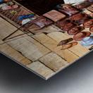 Selling leather bags in Jaisalmer from a shop Metal print