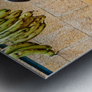 Fruits and vegetables stall in Jaisalmer with vendor at work Metal print