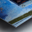 Man sweeps in front of home in Bundi Rajasthan during the day Metal print