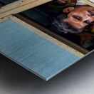 Passengers travel on bus in Udaipur Rajasthan India Metal print