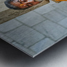 Man prays in Jain temple in Ranakpur Rajasthan during the day Metal print