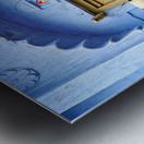 Goat standing on a wall by a wooden door in Bundi Rajasthan Metal print