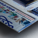 Women stand at their house door in Bundi Rajasthan Metal print