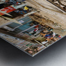 Man pulls an empty cart in Orchha Madhya Pradesh India Metal print