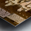 Exploring temple carvings of Khajuraho in Madhya Pradesh India Metal print