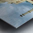 Taj Mahal in Agra during cloudy weather with empty courtyard Metal print