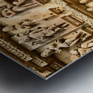 Hindu temples in Khajuraho with erotic carvings and sculptures Metal print