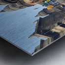 Cremation rites along the river Ganges in Varanasi India Metal print