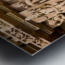 Hindu temples in Khajuraho display intricate erotic carvings Metal print