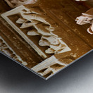 Hindu temples in Khajuraho display intricate erotic carvings Metal print