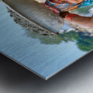 Women carry materials in Varanasi near the river bank Metal print