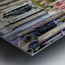 Naples Cathedral interior with altar and statues Metal print