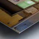 Domenico Caso stands in front of his workshop in Naples Campania Metal print