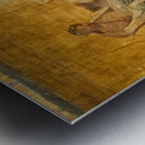 Exploring ancient wall painting in Pompeii archaeological site Metal print