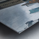 Crowd gathers in Times Square with bright ads in New York City Metal print