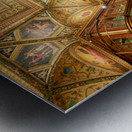 Visitors explore the Morgan Library and Museum in Manhattan New Metal print