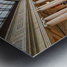 People walk around the courtyard at the Frick Collection in New  Metal print