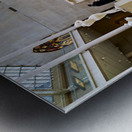 Visitors explore Engelhard Court at the Met in Manhattan Metal print